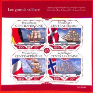 A3959 - Central African Rep - ERROR MISPERF, Miniature s: 2019 Sailing Ship Boat