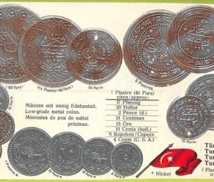 ad1652 - TURKEY - VINTAGE POSTCARD - Coins