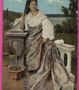 ag3546 -  Philippines - VINTAGE POSTCARD  - 1911 -  Costumes, Chinese Mestiza
