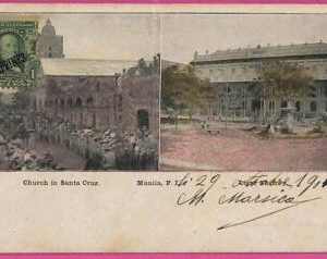ag3612 - Philippines - VINTAGE POSTCARD - 1904 -  Manila, Church in Santa Cruz