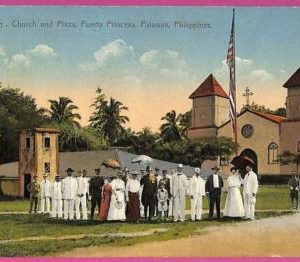 ag3553 -  PHILIPPINES - VINTAGE POSTCARD  - 1911 - Palawan, Church and Plaza