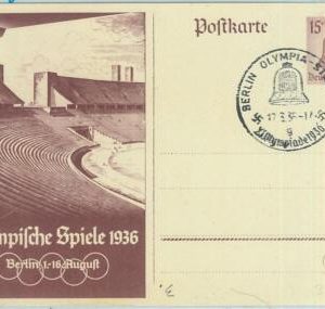 68114  - GERMANY -  POSTAL STATIONERY CARD - 1936 Olympic postmark: BERLIN g