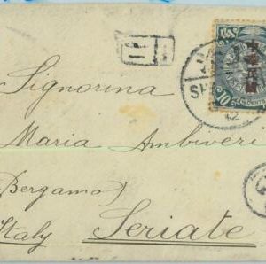 BK0481 - CHINA -  POSTAL HISTORY - COVER to ITALY with Italian MARK   1912