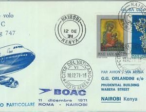 83090 - VATICANO - Postal History - FIRST FLIGHT: Rome  NAIROBI  #  826 DE 1971