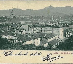 38582   CARTOLINA d'Epoca BIELLA Citta'  - SALUTI  1901