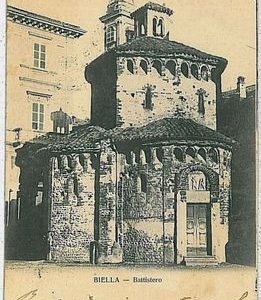 38581   CARTOLINA d'Epoca BIELLA Citta'  - BATTISTERO 1903