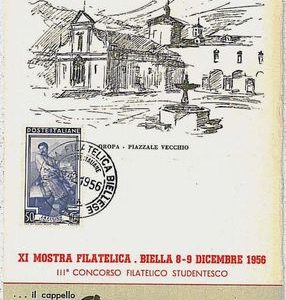 38537  CARTOLINA d'Epoca BIELLA Citta'  - PUBBLICITARIA 1956