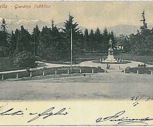 38585   CARTOLINA d'Epoca BIELLA Citta'  - GIARDINO PUBBLICO  1902
