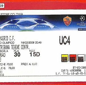 C1469 - ENTRADA ANTIGUA DE FÚTBOL - UEFA 2007/08 ROMA - REAL MADRID