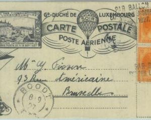 83117 - LUXEMBOURG - Postal History - SPECIAL Balloon FLIGHT Postcard 1927