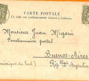 99889 - French Levant TURKEY  - POSTAL HISTORY: POSTCARD to  ARGENTINA 1900
