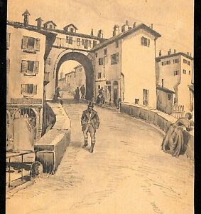 ab1254 - CARTOLINA D'EPOCA - MILANO Città : La pusterla dei Fabbri