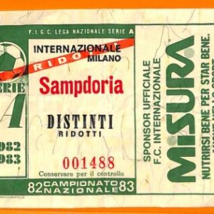 C1926- Vecchio BIGLIETTO PARTITA CALCIO - 1982-83 INTER