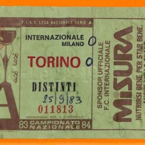 C1927- Vecchio BIGLIETTO PARTITA CALCIO - 1983-84 INTER VS TORINO