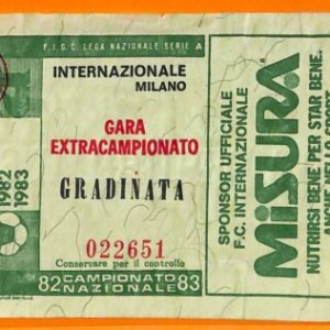 C1928- Vecchio BIGLIETTO PARTITA CALCIO - 1982-83 INTER