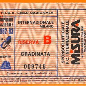 C1930- Vecchio BIGLIETTO PARTITA CALCIO - 1982-83 INTER