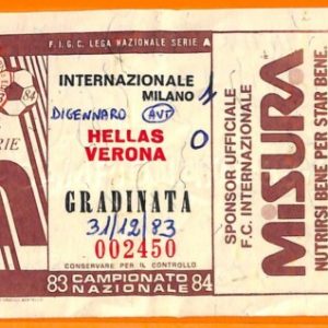 C1933- Vecchio BIGLIETTO PARTITA CALCIO - 1983-84 INTER VS HELLAS VERONA