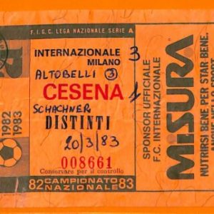 C1935- Vecchio BIGLIETTO PARTITA CALCIO - 1982-83  INTER VS CESENA