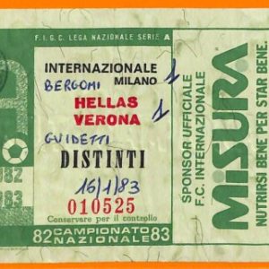 C1936- Vecchio BIGLIETTO PARTITA CALCIO - 1982-83  INTER VS VERONA