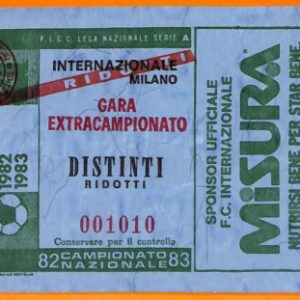 C1937- Vecchio BIGLIETTO PARTITA CALCIO - 1982-83  INTER VS FOGGIA