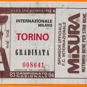 C1939- Vecchio BIGLIETTO PARTITA CALCIO - 1983-84  INTER VS TORINO