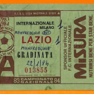 C1943- Vecchio BIGLIETTO PARTITA CALCIO - 1983-84  INTER VS LAZIO