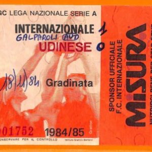 C1949- Vecchio BIGLIETTO PARTITA CALCIO - 1984-85  INTER VS UDINESE