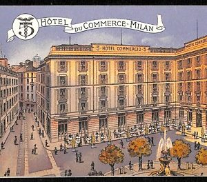 ab1276 - CARTOLINA D'EPOCA - MILANO Città : Hotel Du Commerce