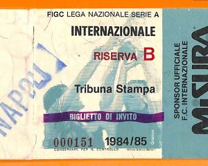 C1954- Vecchio BIGLIETTO PARTITA CALCIO - 1984-85 INTER VS NAPOLI