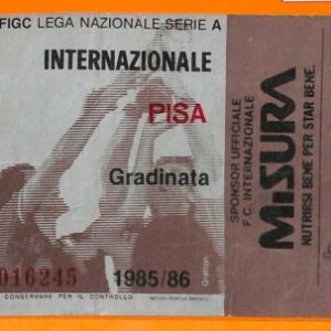 C1962- Vecchio BIGLIETTO PARTITA CALCIO - 1985-86 INTER VS PISA
