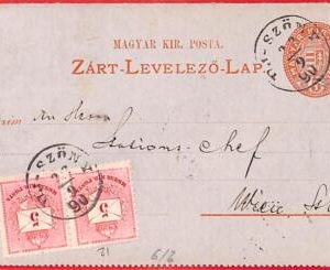 aa2029 - HUNGARY - Postal History - STATIONERY LETTER CARD to AUSTRIA  1890
