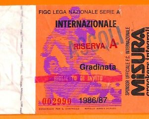 C1981- Vecchio BIGLIETTO PARTITA CALCIO - 1986-87 INTER VS ASCOLI