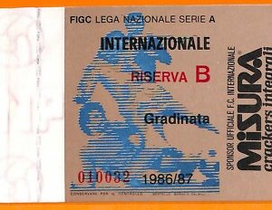C1983- Vecchio BIGLIETTO PARTITA CALCIO - 1986-87 INTER VS PRAGA