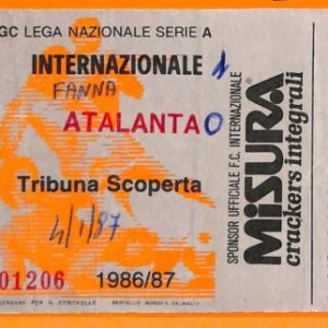 C1984- Vecchio BIGLIETTO PARTITA CALCIO - 1986-87 INTER VS ATLANTA