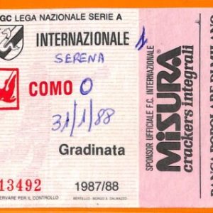 C1996- Vecchio BIGLIETTO PARTITA CALCIO - 1987-88 INTER VS COMO