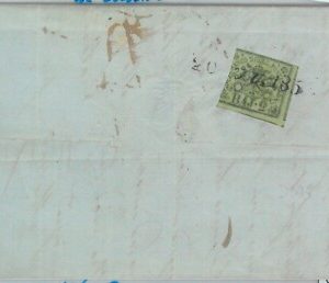 82390 - ANTICHI STATI: Pontificio - STORIA POSTALE: Sass 3b CARTA OLEOSA  Busta