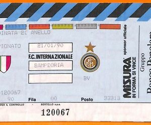 C2005- Vecchio BIGLIETTO PARTITA CALCIO - 1990 INTER VS SAMPDORIA