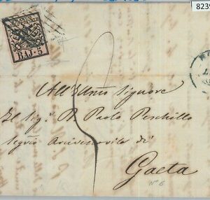 82395 - ANTICHI STATI: Pontificio - STORIA POSTALE - Sass 6 BUSTA annullo AZZURO