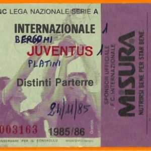 C1972- Vecchio BIGLIETTO PARTITA CALCIO - 1985-86  INTER VS JUVENTUS