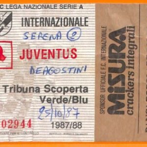 C1992- Vecchio BIGLIETTO PARTITA CALCIO - 1987-88  INTER VS JUVENTUS