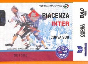 C2022- Vecchio BIGLIETTO PARTITA CALCIO - 1998-99 PIACENZA VS  INTER