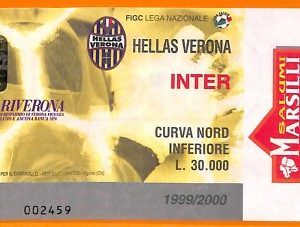 C2027- Vecchio BIGLIETTO PARTITA CALCIO - 1999-2000 HELLAS VERONA VS INTER