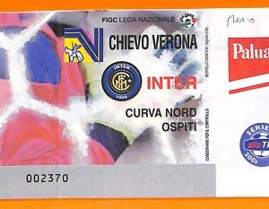C2040- Vecchio BIGLIETTO PARTITA CALCIO 2001-2002 CHIEVO VERONA VS INTER