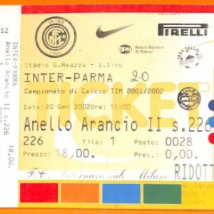 C2054- Vecchio BIGLIETTO PARTITA CALCIO INTER VS PARMA