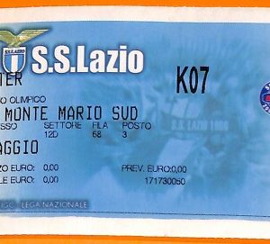 C2061- Vecchio BIGLIETTO PARTITA CALCIO  S.S .LAZIO VS INTER