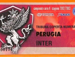 C2062- Vecchio BIGLIETTO PARTITA CALCIO- 2003  PERUGIA VS INTER