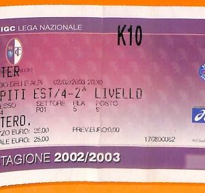 C2064- Vecchio BIGLIETTO PARTITA CALCIO- 2003  INTER