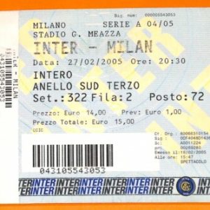 C2081- Vecchio BIGLIETTO PARTITA CALCIO- 2005  INTER VS MILAN