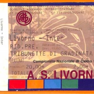C2082- Vecchio BIGLIETTO PARTITA CALCIO- 2005 LIVORNO VS  INTER