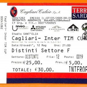 C2086- Vecchio BIGLIETTO PARTITA CALCIO- 2005  CAGLIARI VS INTER